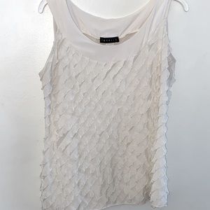 Janeric White Ruffle Sleeveless Top Size XL